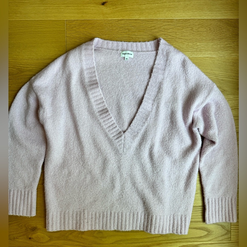 Super Down light pink sweater size XS